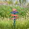 Glitzhome® 36" Directional Patriotic Top Hat Stake
